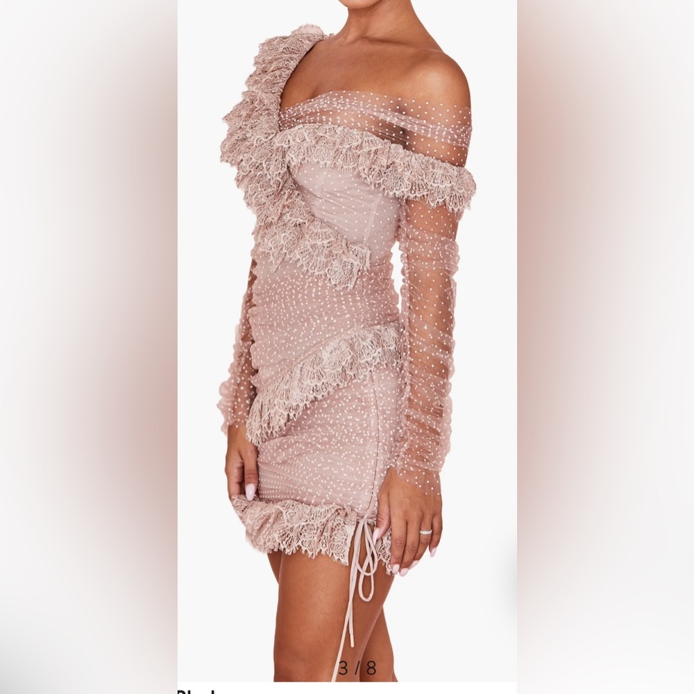 Sorrel Tulle Asymmetric Minidress house of CB